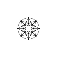 Geometric Network Design, Minimalist Abstract Graphic