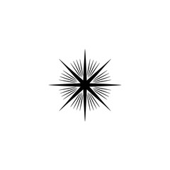 Fototapeta premium Black Starburst Illustration on White Background - Minimalist Design