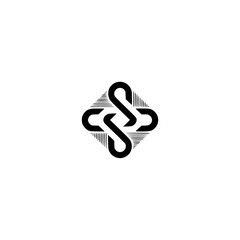 Intertwined Letter S Logo in Minimalist Style