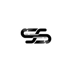 Modern SS Logo: Abstract Black and White Design on White Background