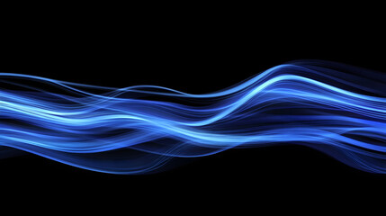Naklejka premium Luminous blue lines speed. Neon color glowing lines background, high-speed light trails effect. Futuristic dynamic motion technology