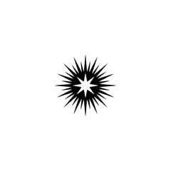 Obraz premium Black Starburst on White: Geometric Graphic Design Element