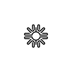 Obraz premium Minimalist Sun Icon on White: Abstract Line Art for Branding, Logos & Design