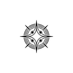 Geometric Star Logo, Black and White, Minimalist Design