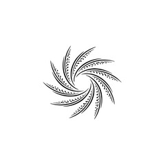 Minimalist Spiral Swirl Graphic - Black and White Design Element