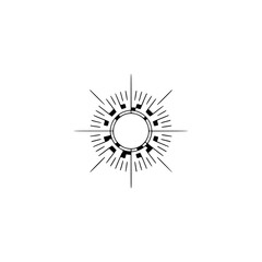 Geometric Sunburst Logo in Minimalist Style