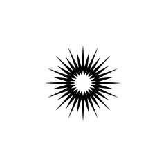 Fototapeta premium Black Starburst on White: Minimalist, Geometric Design