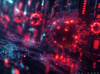 Global Pandemic Virus Infection Impact on World Map 3D Illustration