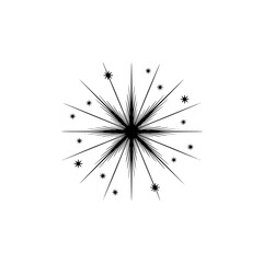 Obraz premium Abstract Starburst Design, Minimalist Black on White