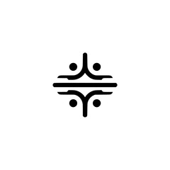 Minimalist Geometric Symbol on White: Abstract Design for Branding