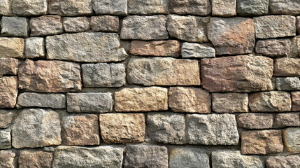 Obraz premium Ancient stone wall with rugged texture, showcasing various shades of gray and brown. weathered stones create rustic and historical feel, perfect for architectural backgrounds