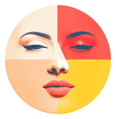 PNG Retro collage of sun lipstick portrait adult.