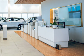 Reception in repair shop for high-end vehicles