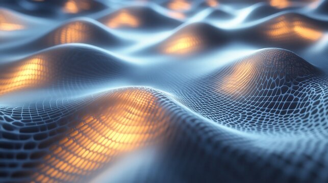 a futuristic optical metamaterial bending light in impossible ways, displaying a cloaking effect with glowing energy fields. 
