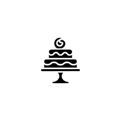 Minimalist Tiered Cake Icon on White Background