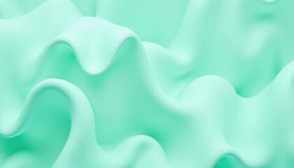 Fototapeta premium The hypnotic combination of mint green and seafoam blue abstract shapes swirl and flow together