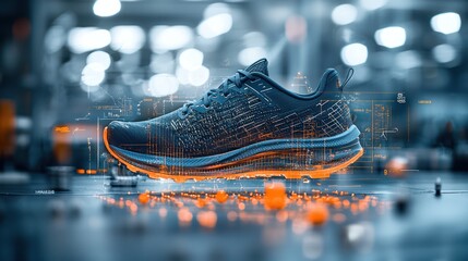 Modern running shoe, futuristic design