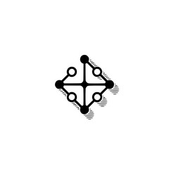 Abstract Network Icon: Minimalist Tech Design on White