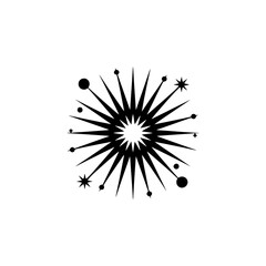 Obraz premium Geometric Starburst Icon: Minimalist, Mid-Century Modern Design