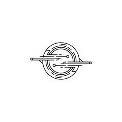 Abstract Tech Logo: Minimalist Circuitry Design