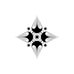 Fototapeta premium Minimalist Celestial Ornament: Black & White Starburst Design
