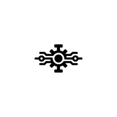 Modern Tech Gear Icon on White Background