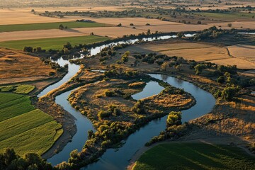 Aerial View of Stanislaus County, California: San Joaquin River National Wildlife Refuge Landscape
