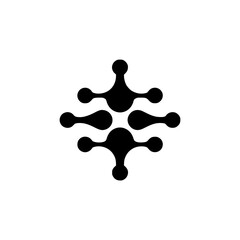 Abstract Molecular Structure, Minimalist Design, Dark Shapes on Light Background