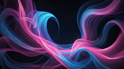 Naklejka premium Dynamic Abstract Background with Flowing Electric Blue and Vibrant Pink Waves, Radiant Energy Streams, and Glowing Particles, Creating a Futuristic, Cosmic, and High-Tech Aesthetic for Digital Designs