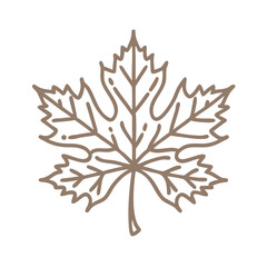 Minimalist Maple Leaf Icon, Vector Illustration