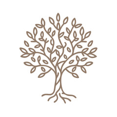 Olive Tree Vector Icon, Minimalist Design