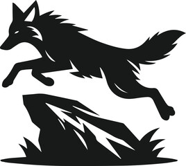 Coyote animal vector silhouette