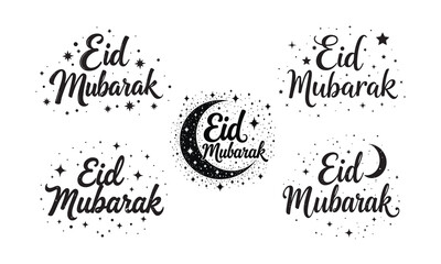 Eid Mubarak English Typography. Eid ul-Fitr, Eid ul-Adha text vector design.  Creative Art Eid Mubarak Lettering and Mubarak calligraphy Background
