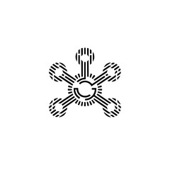 Abstract Drone Logo with Concentric Circles, Geometric Design