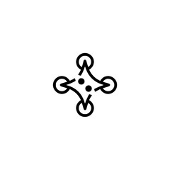 Minimalist Drone Icon in Black on White Background