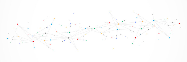 Minimalistic design with connecting the dots and lines. Abstract geometric background of science and technology concept