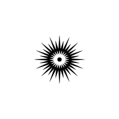 Fototapeta premium Abstract Black Starburst Design on White Background