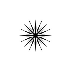 Fototapeta premium Black Starburst Graphic Element on White Background