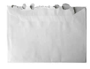 enveloppe postale ouverte vue de dos, PNG sur fond transparent