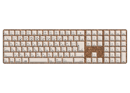 JISキーボード JIS規格のパソコン用 日本語キーボードのイラスト コルク 3D