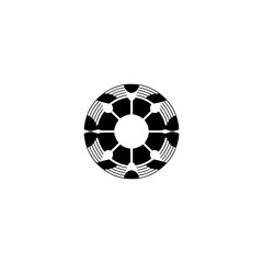 Abstract Geometric Mandala Design in Black and White
