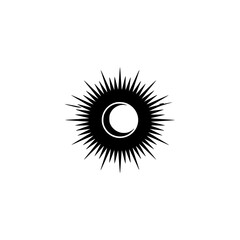 Celestial Harmony: Sun & Crescent Moon Minimalist Design