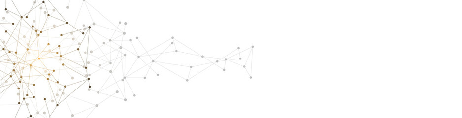 Minimalistic design with connecting the dots and lines. Abstract geometric background of science and technology concept