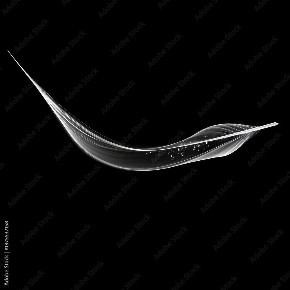 Poster elegant white light wave on black background: abstract minimalist design for modern concepts.