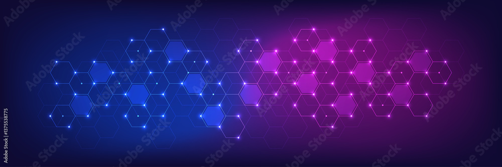 Poster hexagons pattern. geometric abstract background with simple hexagonal elements. creative idea for me
