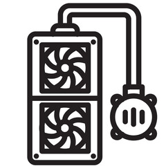 Obraz premium computer hardware element icon drawing