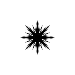 Black Starburst Emblem on White Background - Vector Graphic