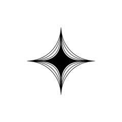 Fototapeta premium Geometric Starburst Logo Design: Black & White Abstract Symbol