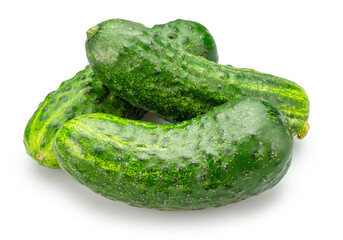 Cucumbers isolated on white background. File contains clipping path.