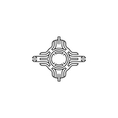 Geometric Line Art Icon: Abstract Cross Design in Minimalist Style